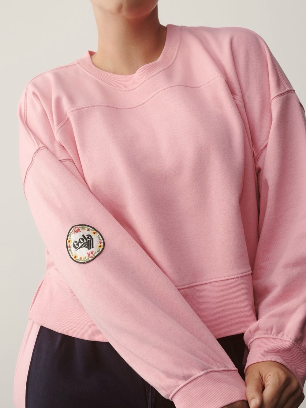 Gola Pink Embroidered Sleeve Sweatshirt & Sweatpant